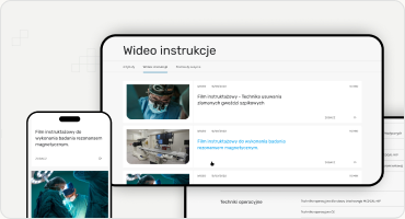 For Surgeons section — instructional videos listed on desktop